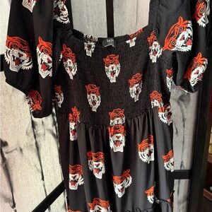 Dressed in LaLa Black Dress with Tiger Print